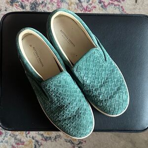 Bottega Veneta Teal Woven Loafers